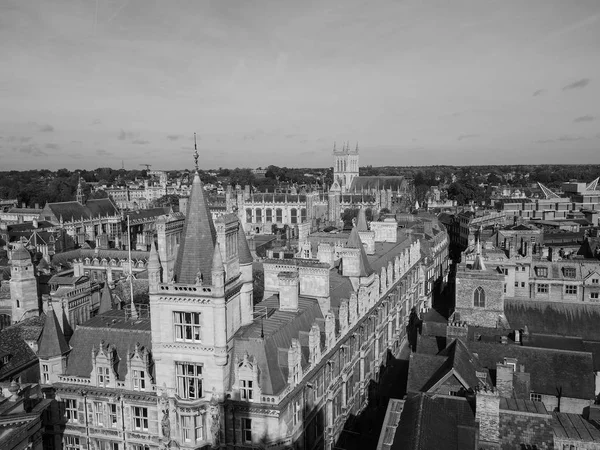 Vista Aérea Ciudad Cambridge Reino Unido Blanco Negro — Foto de Stock