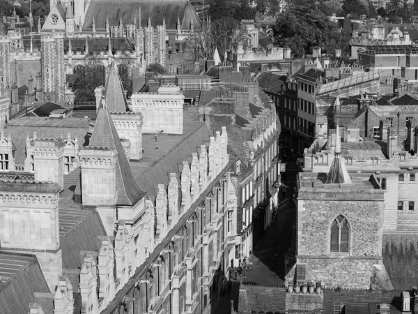 Letecký Pohled Město Cambridge Černé Bílé — Stock fotografie