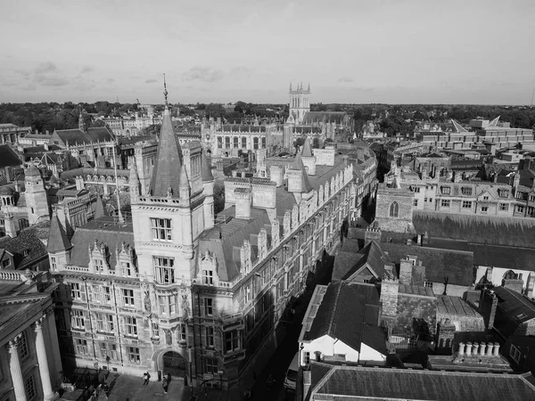Vue Aérienne Ville Cambridge Royaume Uni Noir Blanc — Photo