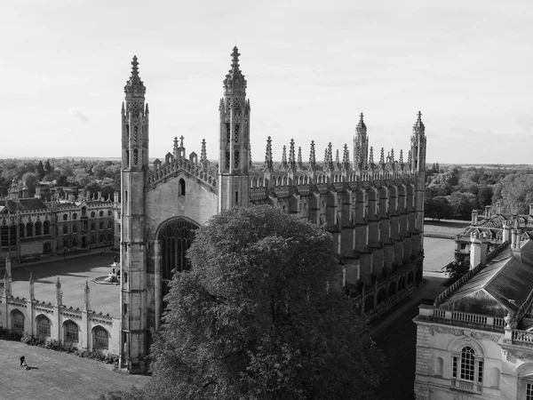 黒と白で 英国ケンブリッジ市の空撮 — ストック写真
