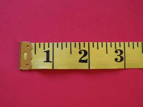 Ruler Imperial Units Red Background — Stock Photo, Image