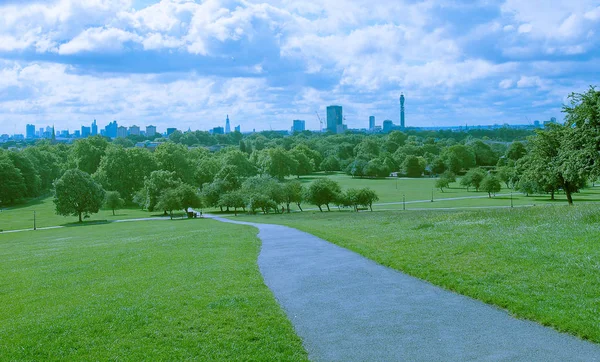 从普里姆罗斯山公园看到的伦敦天际线 — 图库照片