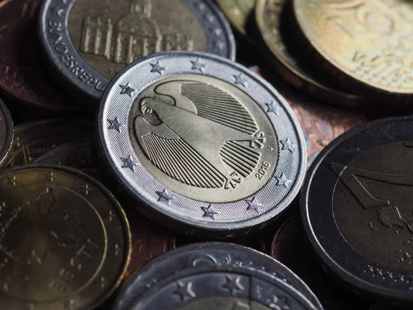 Moedas Euros Dinheiro Eur Moeda União Europeia — Fotografia de Stock