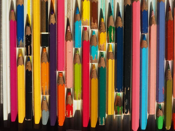Crayons Couleurs Différentes Couleurs Longueurs — Photo