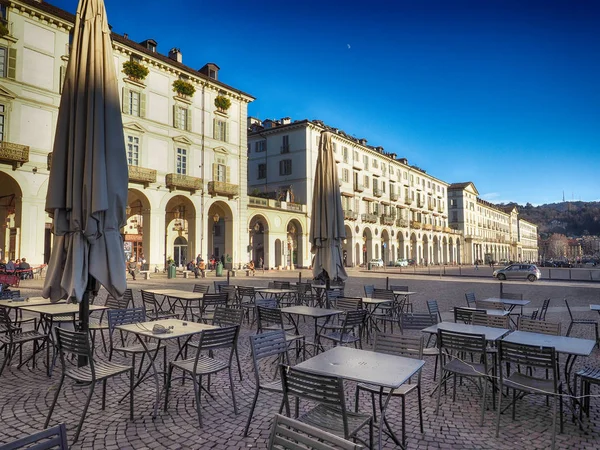 Torino Talya Ocak 2019 Yaklaşık Piazza Vittorio Emanuele Meydanı Hdr — Stok fotoğraf