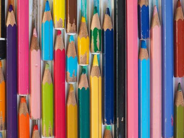 Crayons Couleurs Différentes Couleurs Longueurs — Photo