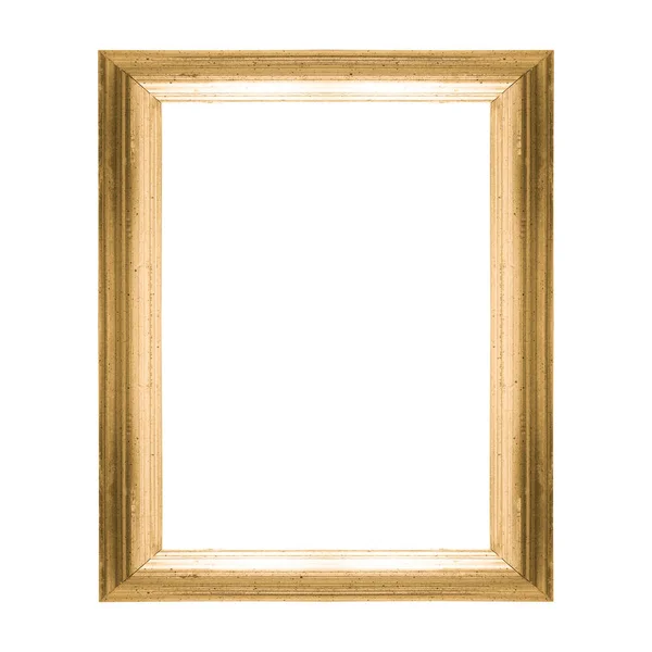 带复制空间的金色木制相框 — 图库照片