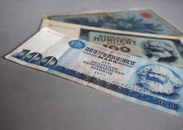 Billetes Retirados Vintage República Democrática Alemana Del Imperio Alemán —  Fotos de Stock