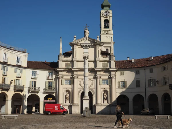 Venaria Włochy Około Lutego 2019 Plac Piazza Annunziata — Zdjęcie stockowe