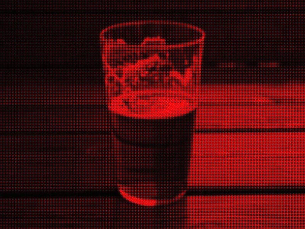Pop Art Styl Półtonów Monochromatyczny Czerwony Kufel Piwa Brytyjski Ale — Zdjęcie stockowe