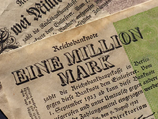 Eine Und Zwei Million Mark Signifiant Deux Millions Mark Année — Photo