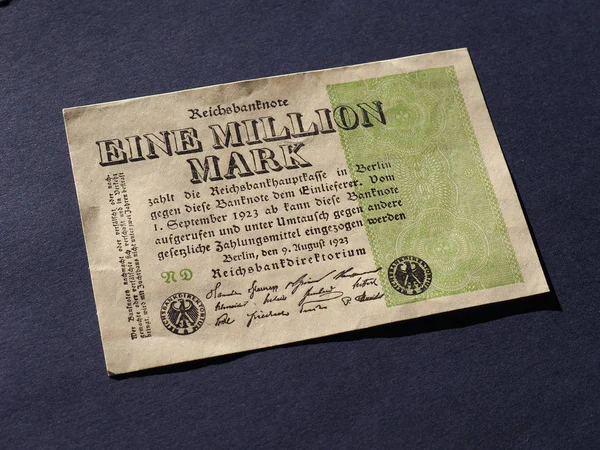 Neuf Millions Marks Soit Million Marks Année 1923 Billets Inflation — Photo