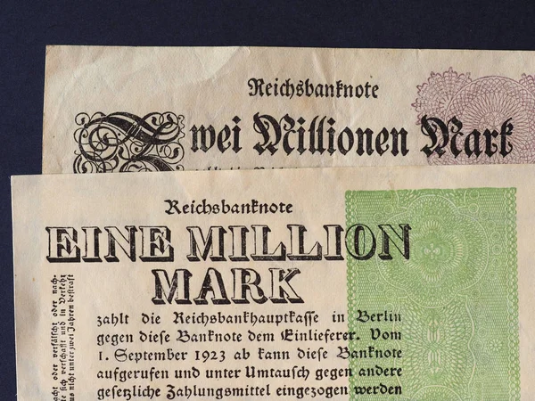 Eine Und Zwei Million Mark Signifiant Deux Millions Mark Année — Photo