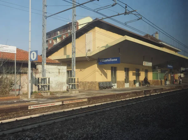 Villastellone Talya Şubat 2019 Yaklaşık Villastellone Tren Istasyonu — Stok fotoğraf