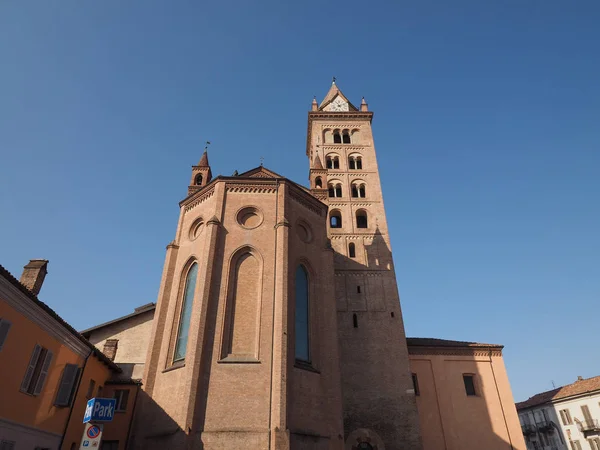 Duomo San Lorenzo Szent Lőrinc Katedrális Itt Alba Olaszország — Stock Fotó