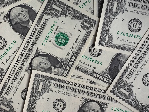 Ein Dollar Banknoten Geld Usd Währung Der Vereinigten Staaten — Stockfoto