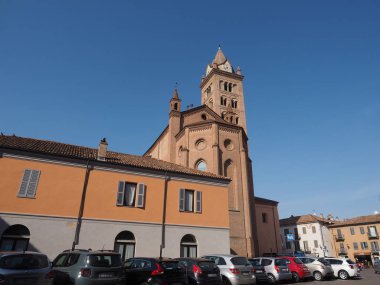 Alba, İtalya - Şubat 2019 yaklaşık: Duomo di San Lorenzo (St Lawrence Katedrali)