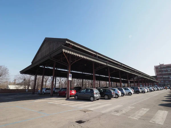 Alba Italien Februar 2019 Tettoia Mercato Coperto Überdachte Markthalle — Stockfoto