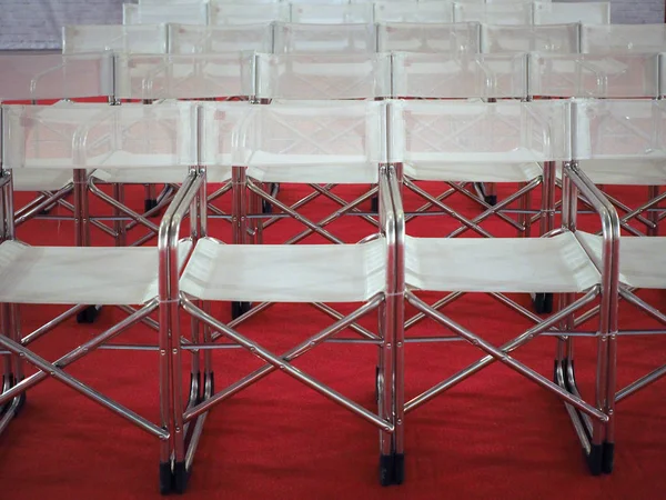 Many folding chairs — Stock Photo, Image