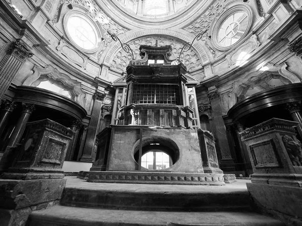 Cappella della Sindone in Turin in black and white — Stock Photo, Image