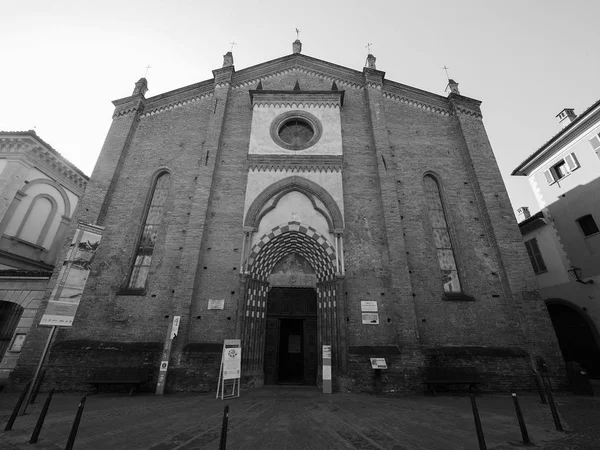 San Domenico church in Alba in black and white — Stock Photo, Image