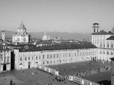 Turin havadan görünümü siyah beyaz