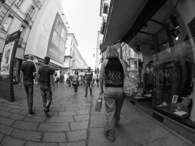 Siyah ve beyaz Torino şehir görünümünü