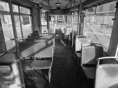 Siyah Torino tramvay Festivali'nde Vintage Almanca 3404 tramvay ve 