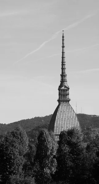 Mole Antonelliana em Turim em preto e branco — Fotografia de Stock