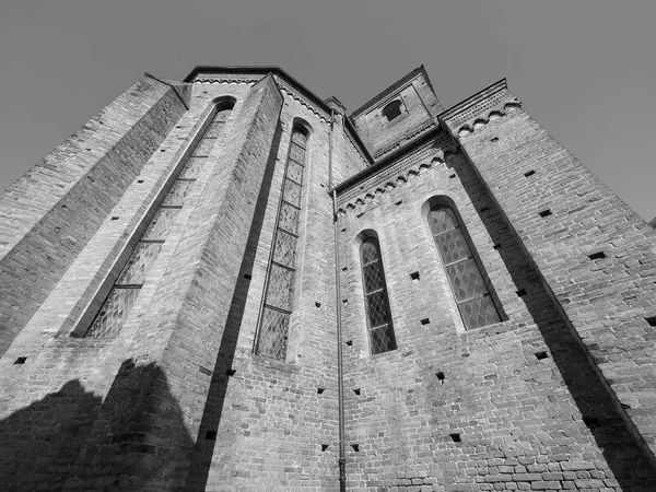 San Domenico-templom Alba fekete-fehér — Stock Fotó