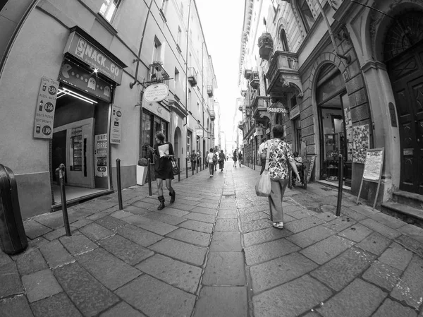 Widok na miasto w Turynie w czerni i bieli — Zdjęcie stockowe