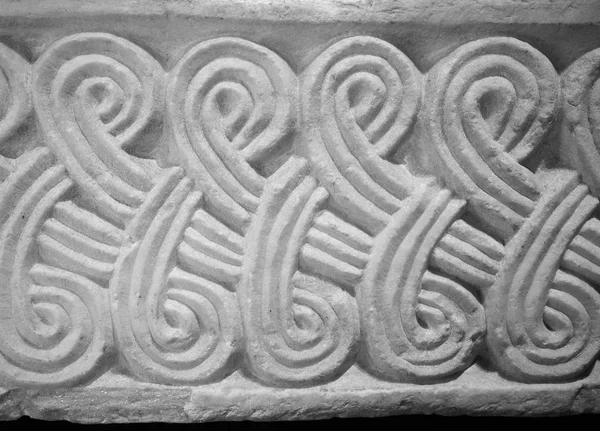 Ancient stone decoration in Turin in black and white — Stock Photo, Image