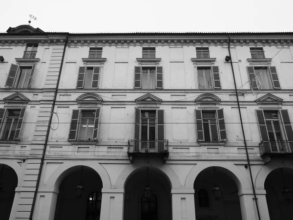 Via Po v Turíně v černé a bílé — Stock fotografie