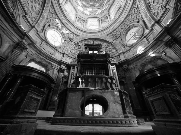 Cappella della Sindone in Turijn in zwart-wit — Stockfoto