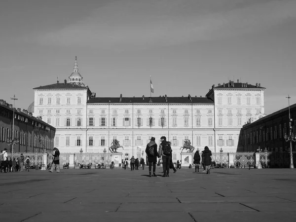 A Palazzo Reale, Torino, fekete-fehér — Stock Fotó