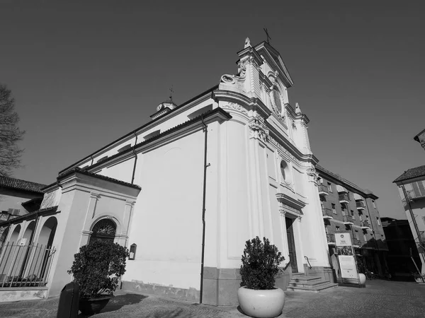 Igreja de San Giovanni Battista em Alba em preto e branco — Fotografia de Stock