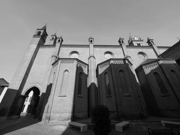 Cattedrale di San Lorenzo ad Alba in bianco e nero — Foto Stock