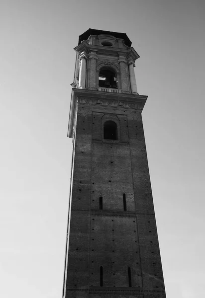 Cathedral steeple in Turin in black and white — Stock Photo, Image