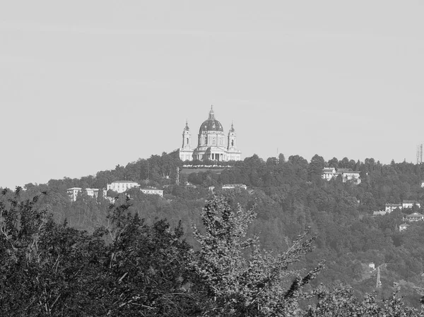 Basilika di superga in turin in schwarz-weiß — Stockfoto