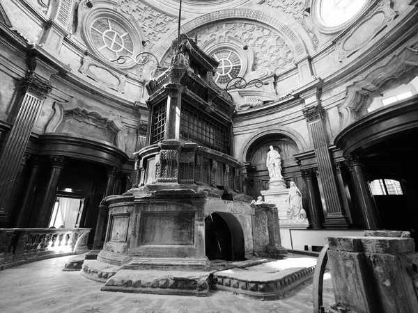 Cappella della Sindone v Turíně v černé a bílé — Stock fotografie