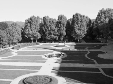 Palazzo Reale park Torino'da siyah beyaz