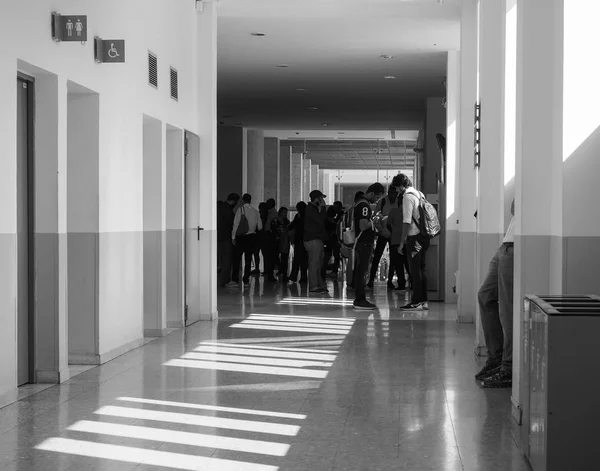 Politechnic school in Turin in black and white — Stock Photo, Image