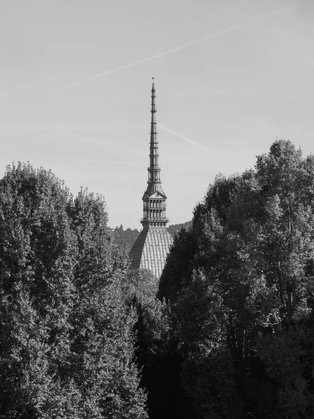 Mole Antonelliana a Torino in bianco e nero — Foto Stock