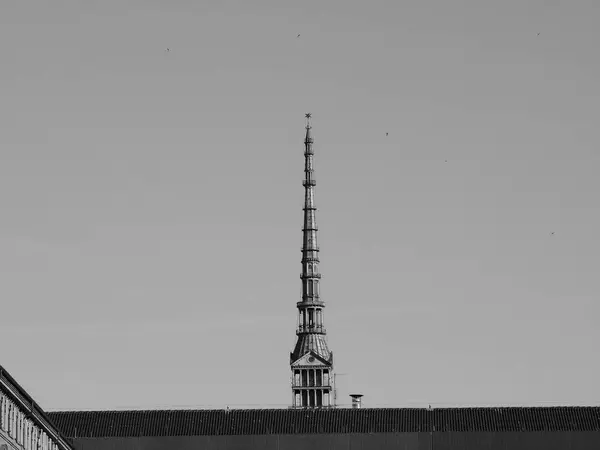 Mole Antonelliana à Turin en noir et blanc — Photo