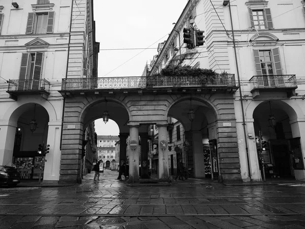 Via Po a Torino in bianco e nero — Foto Stock