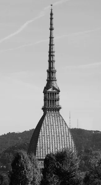 Topo Antonelliana en Turín en blanco y negro — Foto de Stock