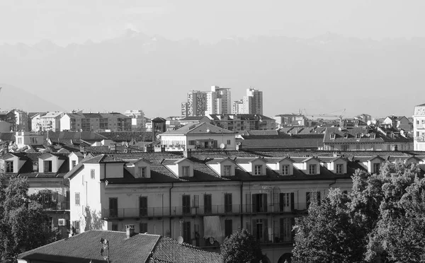 Aerial view of Turin in black and white — Stock Photo, Image