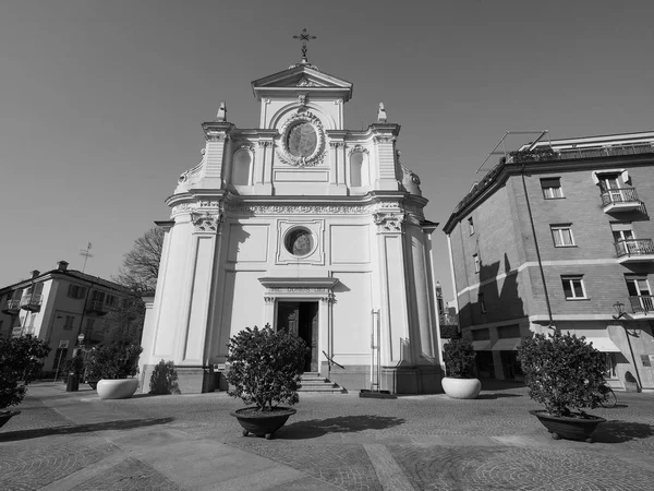 San Giovanni Battista church in Alba in black and white — Stock Photo, Image