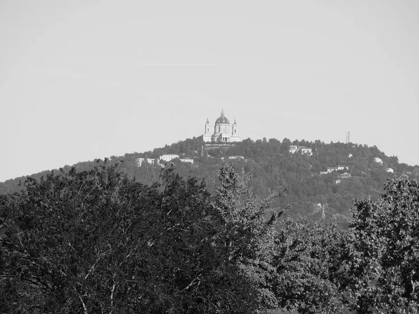 Basílica de Superga em Turim em preto e branco — Fotografia de Stock