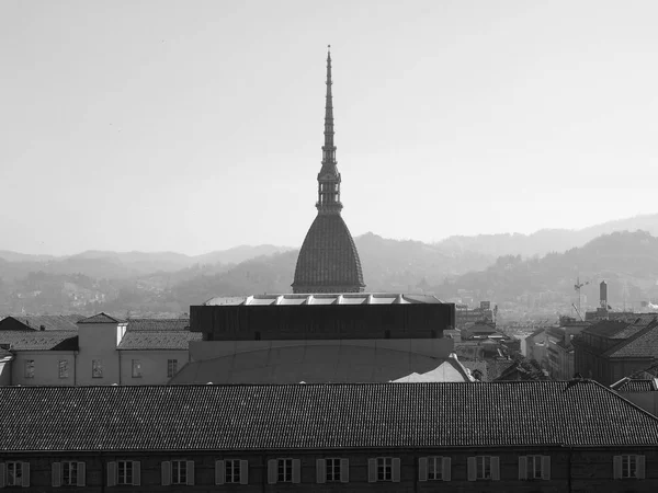 Mole Antonelliana Turin siyah beyaz — Stok fotoğraf